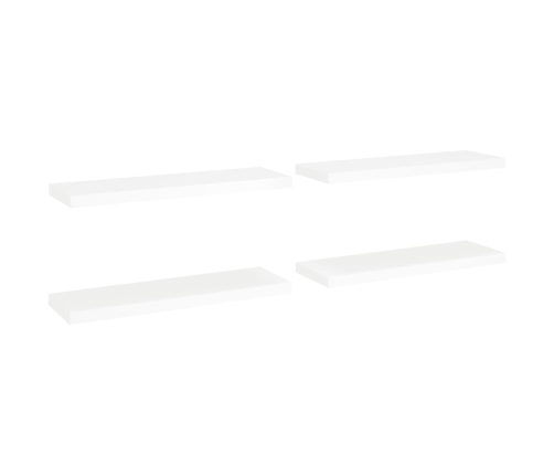 Estantes flotantes de pared 4 uds MDF blanco 80x23,5x3,8 cm