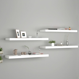 Estantes flotantes de pared 4 uds MDF blanco 80x23,5x3,8 cm