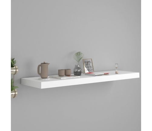 Estante flotante de pared MDF blanco 90x23,5x3,8 cm