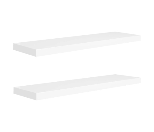 Estantes flotantes pared 2 uds MDF blanco 90x23,5x3,8 cm