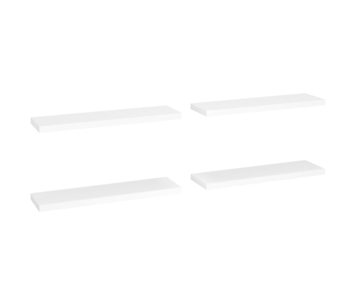 Estantes flotantes de pared 4 uds MDF blanco 90x23,5x3,8 cm