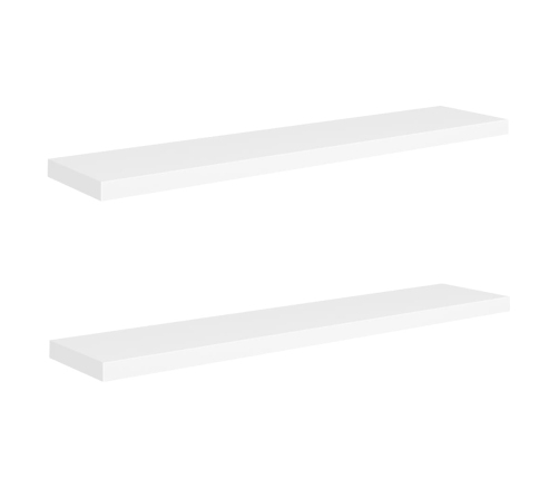 Estantes flotantes de pared 2 uds MDF blanco 120x23,5x3,8 cm