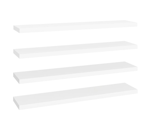 vidaXL Estante flotante de pared 4 uds MDF blanco 120x23,5x3,8 cm