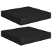 Estante flotante pared 2 uds MDF negro 23x23,5x3,8 cm