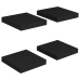 Estantes flotantes de pared 4 uds MDF negro 23x23,5x3,8 cm