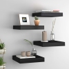 Estantes flotantes de pared 4 uds MDF negro 23x23,5x3,8 cm