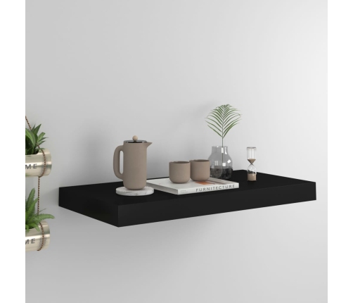 vidaXL Estante flotante de pared MDF negro 50x23x3,8 cm