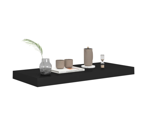 Estante flotante de pared negro MDF 60x23,5x3,8 cm