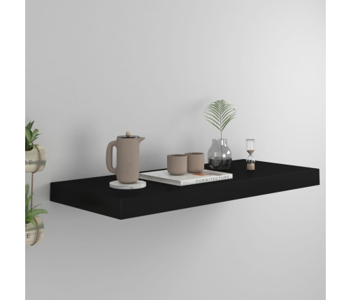 Estante flotante de pared negro MDF 60x23,5x3,8 cm