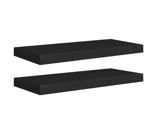 Estantes flotantes de pared 2 uds MDF negro 60x23,5x3,8 cm