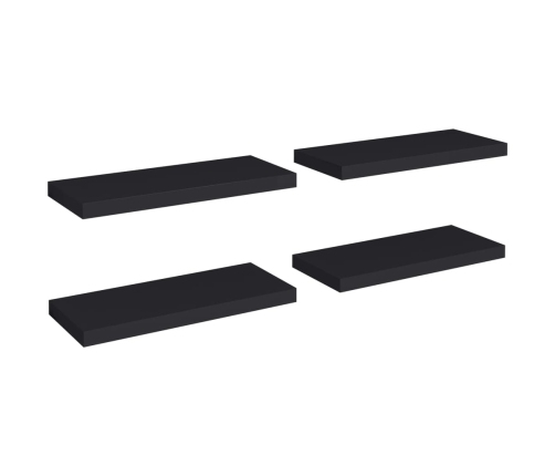 vidaXL Estante flotante de pared 4 uds MDF negro 60x23,5x3,8 cm