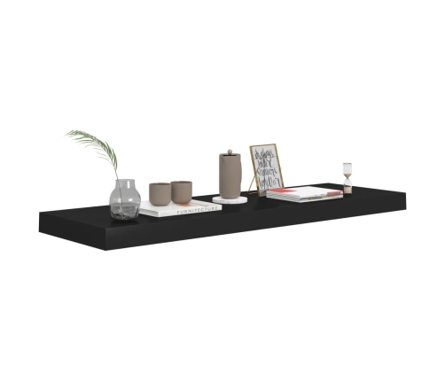 Estante flotante de pared MDF negro 80x23,5x3,8 cm