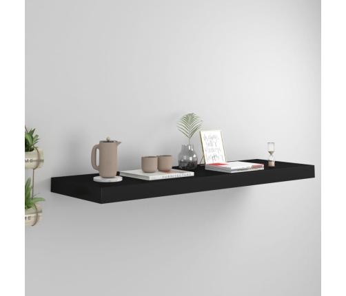 Estante flotante de pared MDF negro 80x23,5x3,8 cm