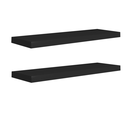 vidaXL Estantes flotantes de pared 2 uds MDF negro 80x23,5x3,8 cm