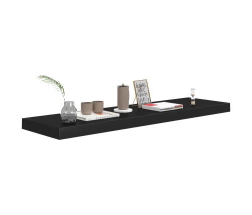 Estante flotante de pared MDF negro 90x23,5x3,8 cm