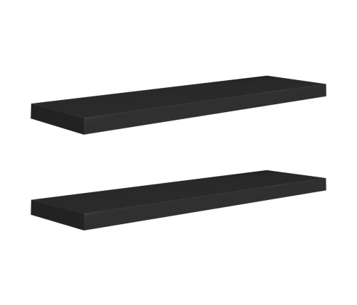 Estantes flotantes de pared 2 uds MDF negro 90x23,5x3,8 cm