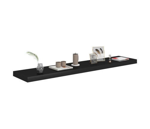 Estante flotante de pared MDF negro 120x23,5x3,8 cm