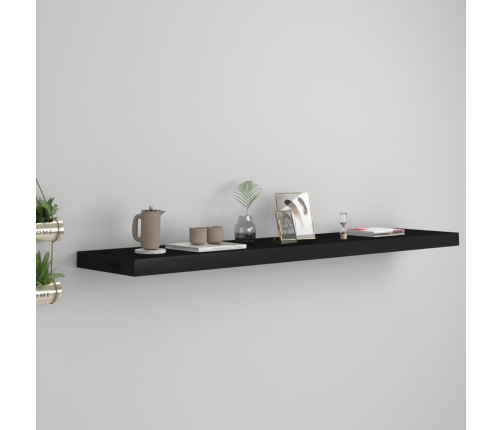 Estante flotante de pared MDF negro 120x23,5x3,8 cm