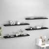 Estantes flotantes de pared 4 uds MDF negro 120x23,5x3,8cm