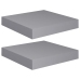 Estantes flotantes de pared 2 uds MDF gris 23x23,5x3,8 cm