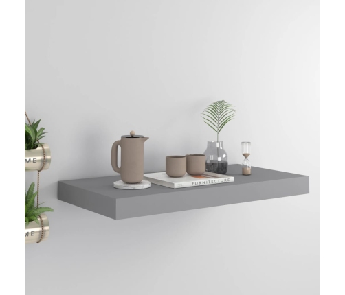 Estante flotante de pared MDF gris 50x23x3,8 cm