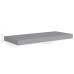 Estante flotante de pared MDF gris 60x23,5x3,8 cm