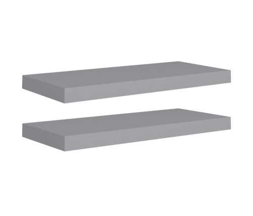 vidaXL Estante flotante pared 2 uds gris MDF 60x23,5x3,8 cm