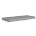 vidaXL Estante flotante pared 2 uds gris MDF 60x23,5x3,8 cm