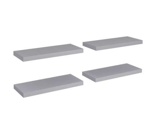 vidaXL Estantes flotantes de pared 4 uds MDF gris 60x23,5x3,8 cm