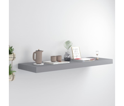 vidaXL Estante flotante de pared MDF gris 80x23,5x3,8 cm