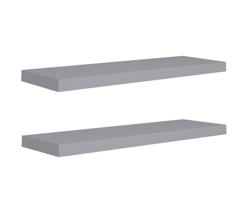 vidaXL Estantes flotantes de pared 2 uds MDF gris 80x23,5x3,8 cm