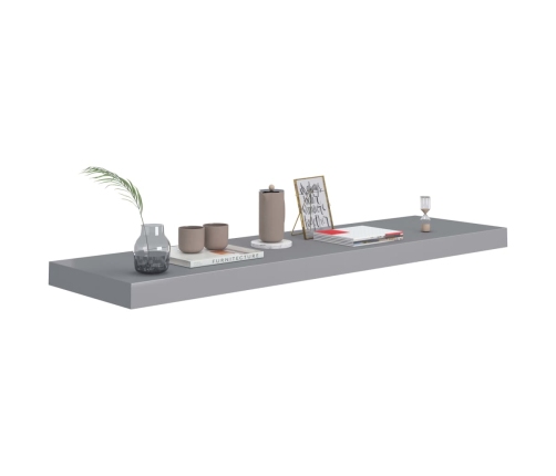 Estante flotante de pared MDF gris 90x23,5x3,8 cm