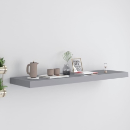 Estante flotante de pared MDF gris 90x23,5x3,8 cm