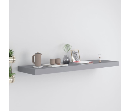 Estante flotante de pared MDF gris 90x23,5x3,8 cm