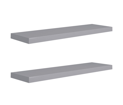 vidaXL Estantes flotantes de pared 2 uds MDF gris 90x23,5x3,8 cm