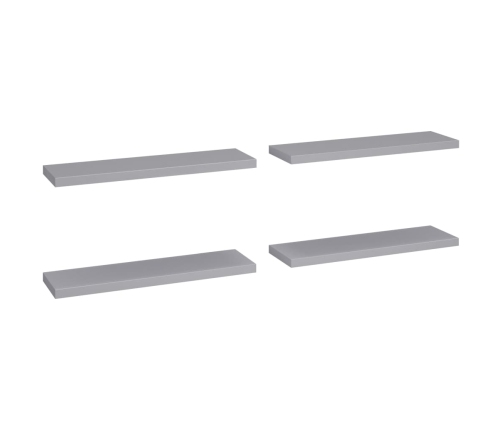 vidaXL Estantes flotantes de pared 4 uds MDF gris 90x23,5x3,8 cm