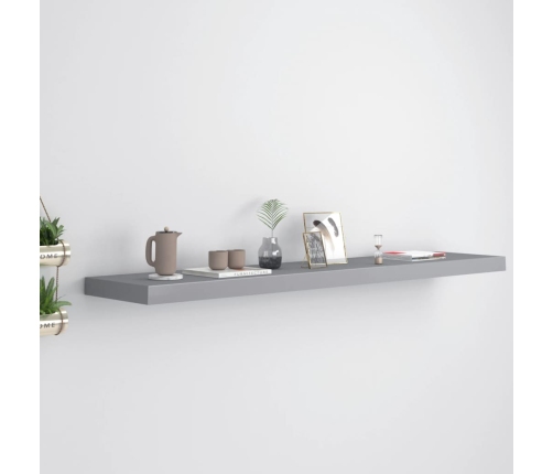 vidaXL Estante flotante de pared MDF gris 120x23,5x3,8 cm