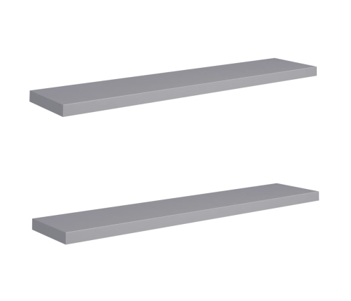 vidaXL Estantes flotantes de pared 2 uds MDF gris 120x23,5x3,8 cm