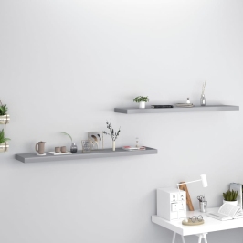Estantes flotantes de pared 2 uds MDF gris 120x23,5x3,8 cm