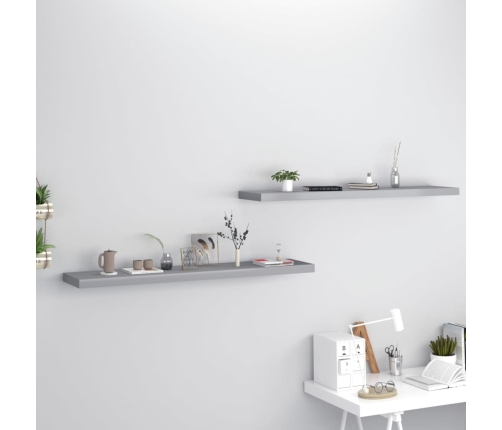 vidaXL Estantes flotantes de pared 2 uds MDF gris 120x23,5x3,8 cm