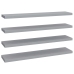 Estantes flotantes pared 4 MDF gris 120x23,5x3,8 cm