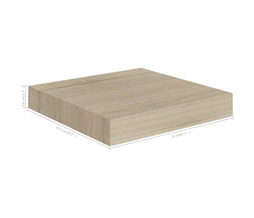 Estante flotante de pared MDF color roble 23x23,5x3,8 cm