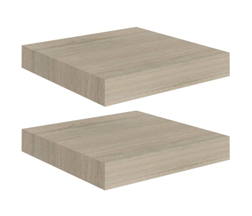 Estantes flotantes de pared 2 uds MDF roble 23x23,5x3,8 cm