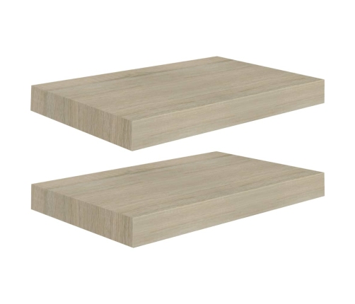 vidaXL Estantes flotantes de pared 2 uds MDF roble 40x23x3,8 cm