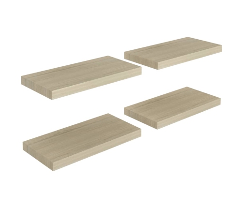 Estantes flotantes de pared 4 uds negro MDF 50x23x3,8 cm