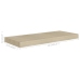 Estante flotante de pared MDF color roble 60x23,5x3,8 cm