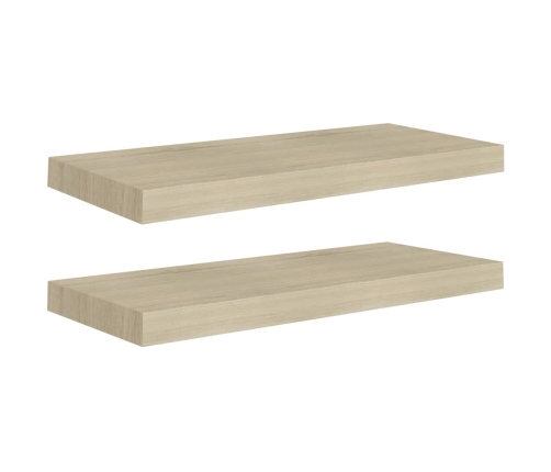 vidaXL Estantes flotantes de pared 2 uds MDF roble 60x23,5x3,8 cm