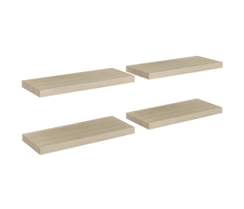 Estante flotante de pared 4 uds MDF roble 60x23,5x3,8 cm