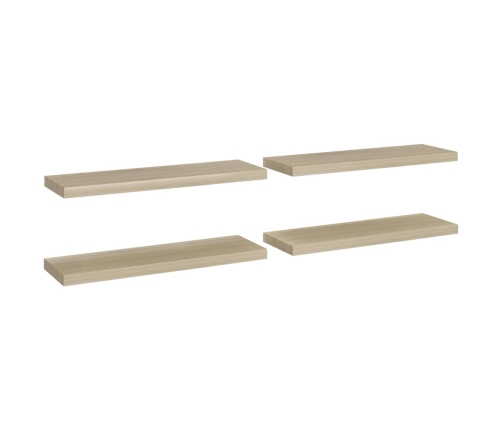 Estantes flotantes pared 4 uds color roble MDF 80x23,5x3,8cm