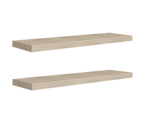 Estantes flotantes de pared 2 uds MDF roble 90x23,5x3,8 cm